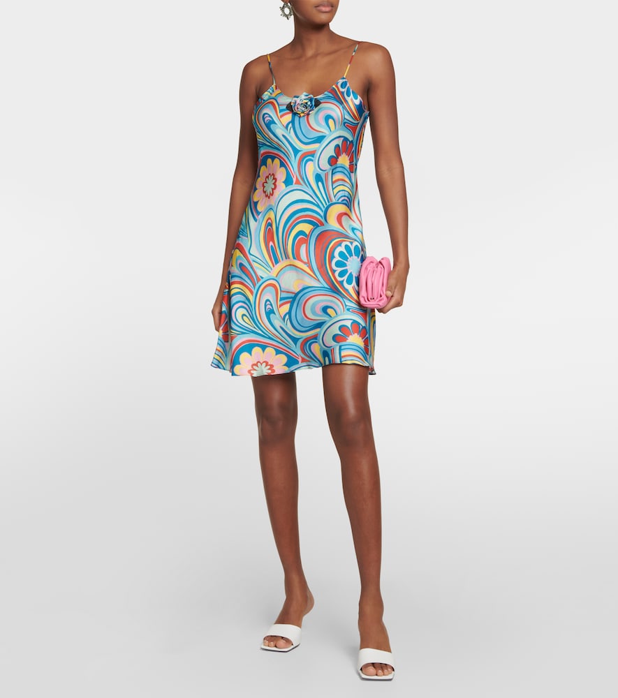Rodarte Printed satin slip dress