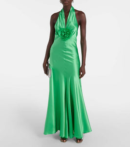 Rodarte Rose halterneck silk gown