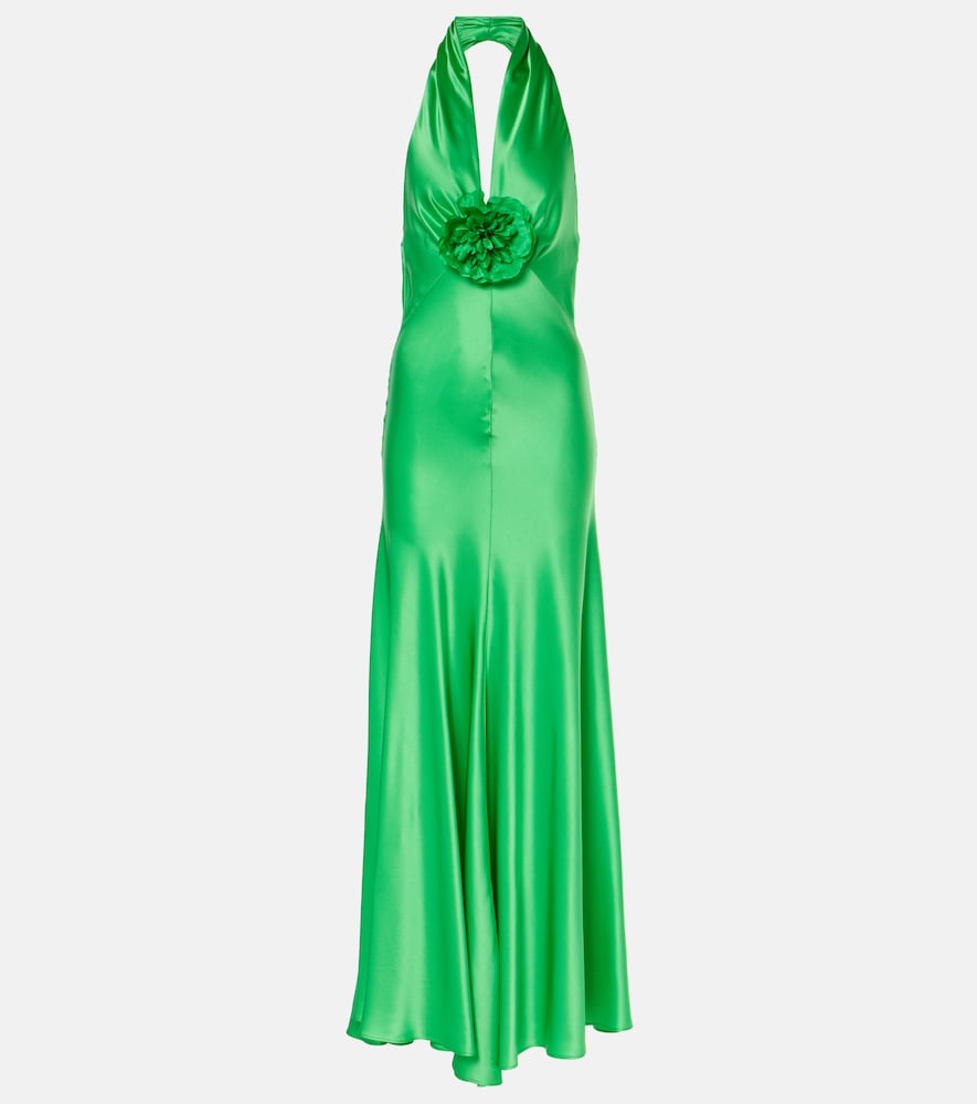 Rodarte Rose halterneck silk gown. Rodarte Rose 挂脖真丝礼服