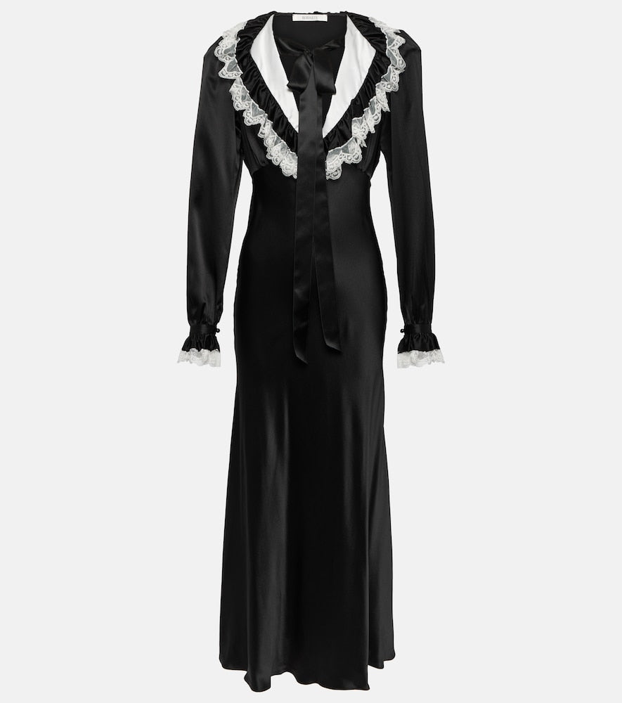 Rodarte Silk satin midi dress. Rodarte 真丝缎面中长连衣裙