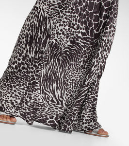 Rodarte Zebra-print silk jacquard gown