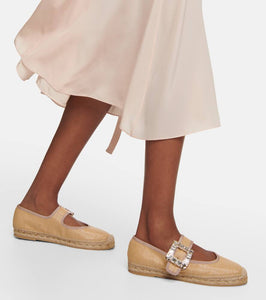 Roger Vivier Babies embellished canvas espadrilles
