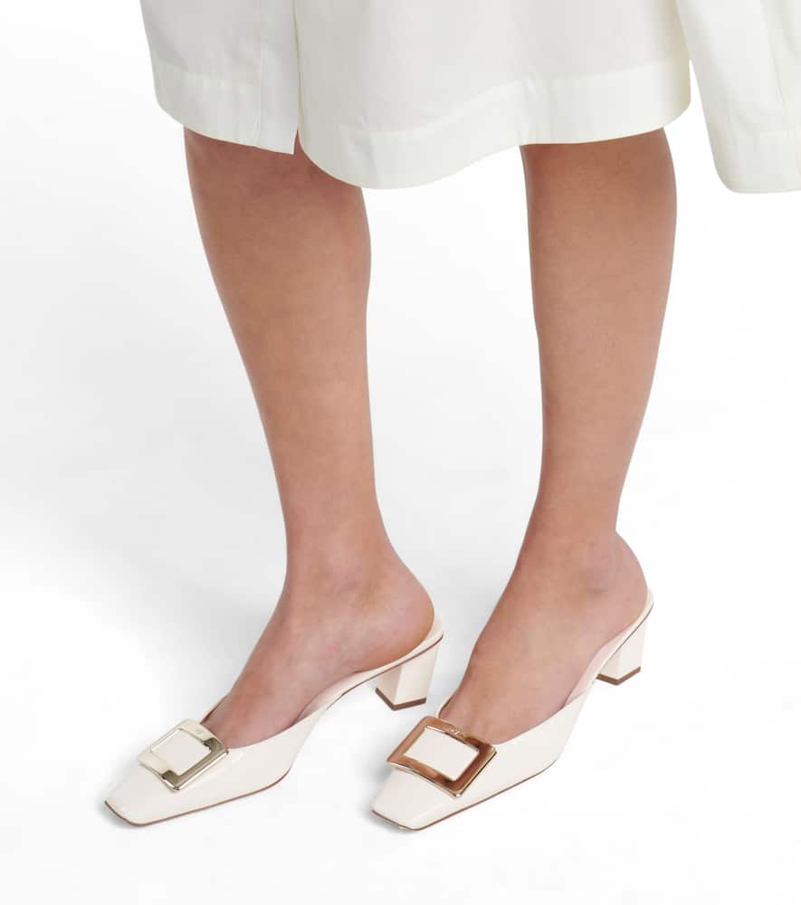 Roger Vivier Belle Vivier 45 patent leather mules