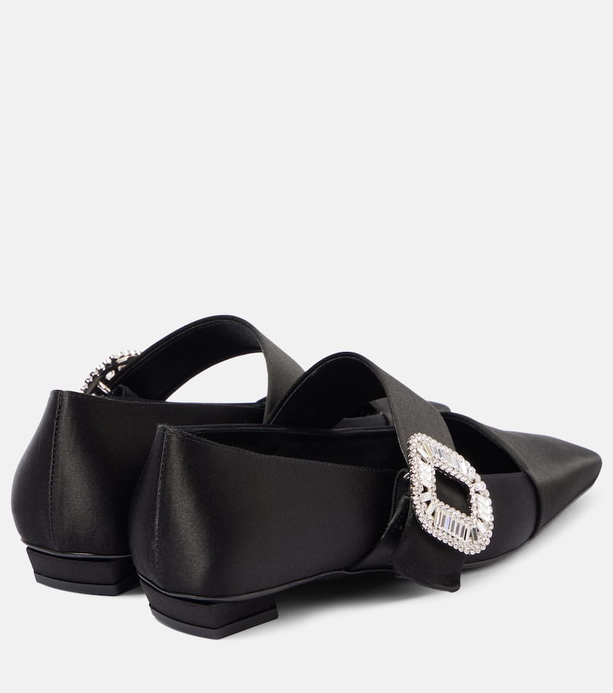 Roger Vivier Belle Vivier embellished satin flats