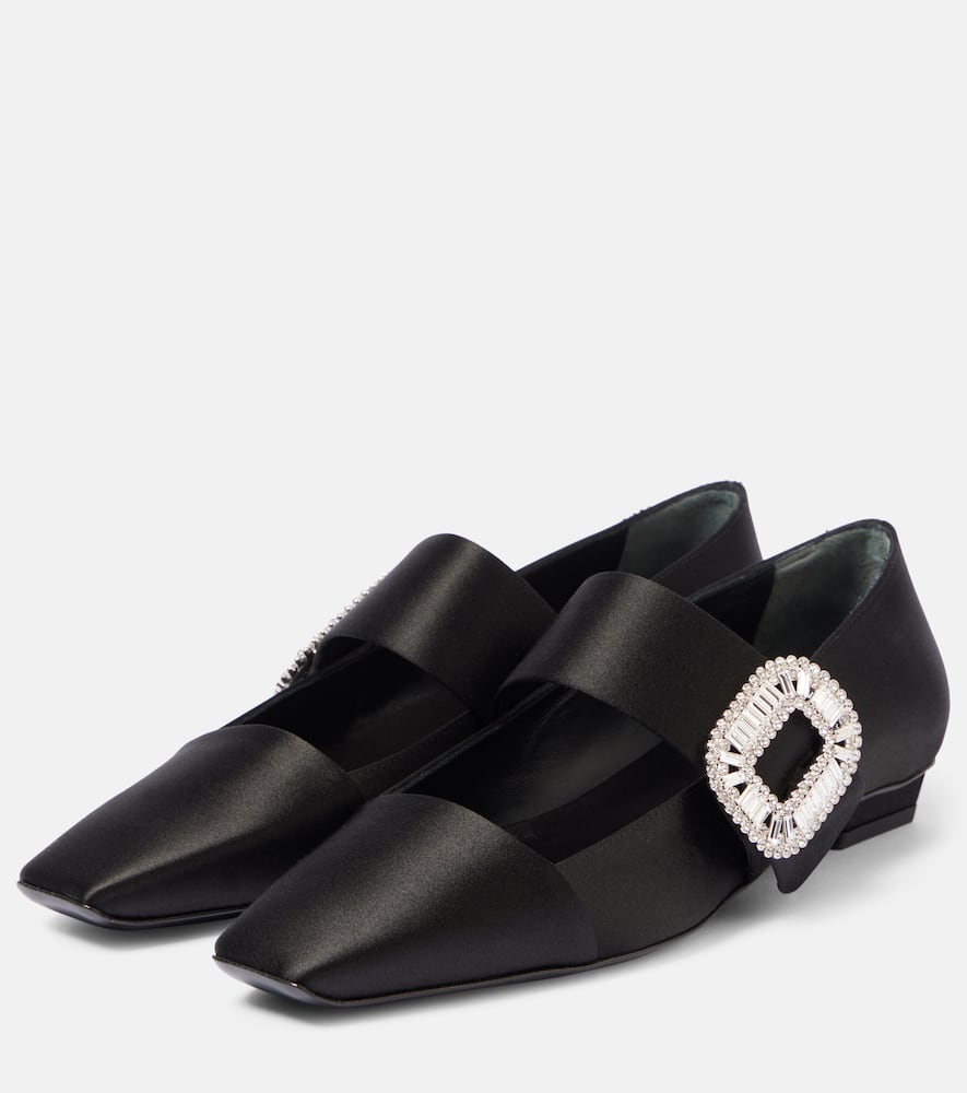 Roger Vivier Belle Vivier embellished satin flats