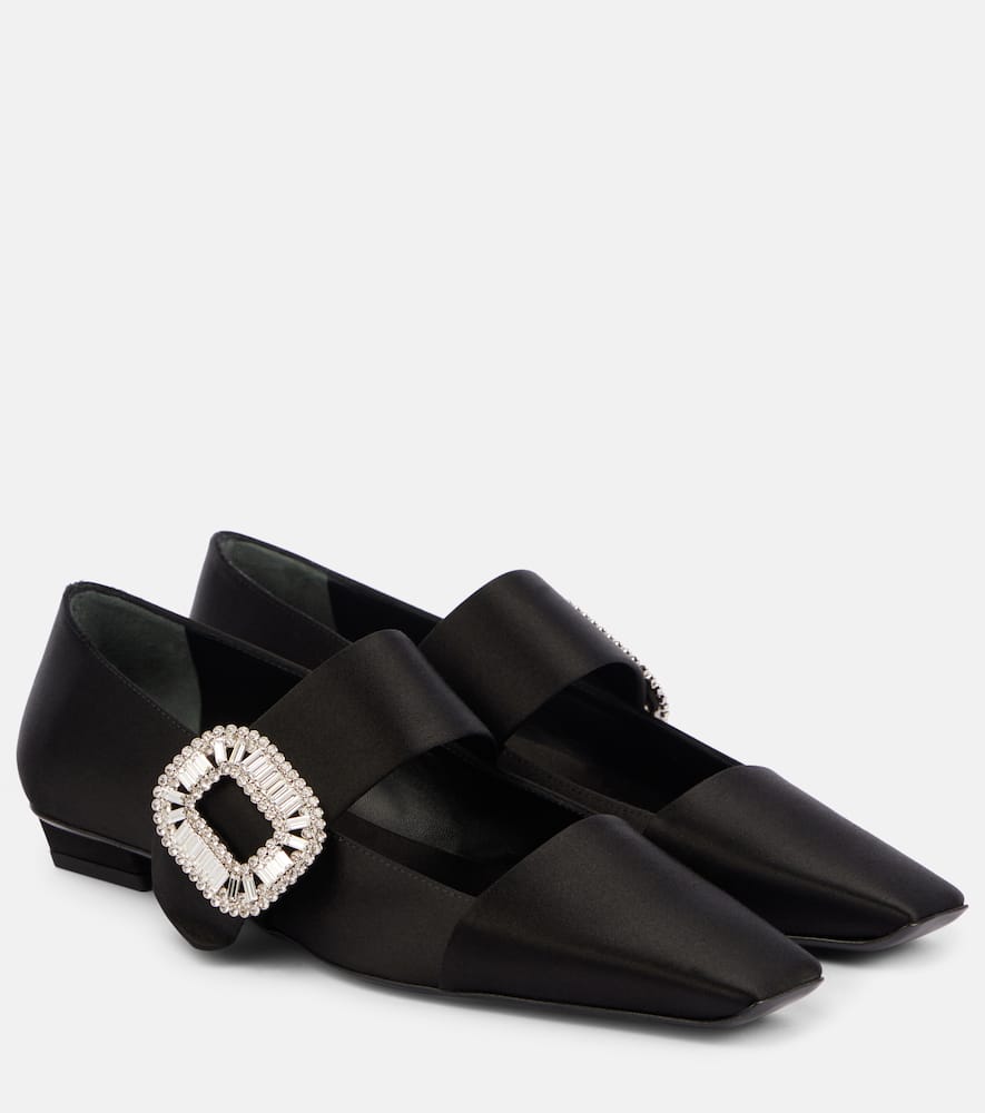 Roger Vivier Belle Vivier embellished satin flats