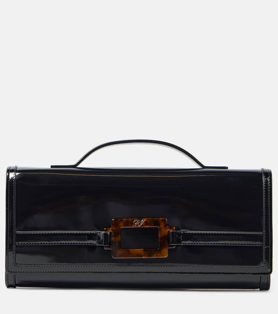 Roger Vivier Belle Vivier leather clutch. Shop Roger Vivier Clutches for women now.