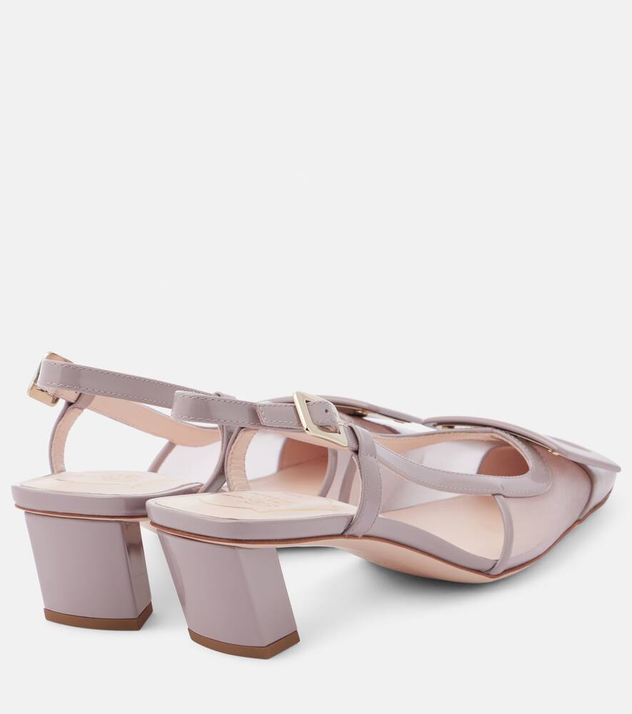 Roger Vivier Belle Vivier mesh and leather slingback pumps