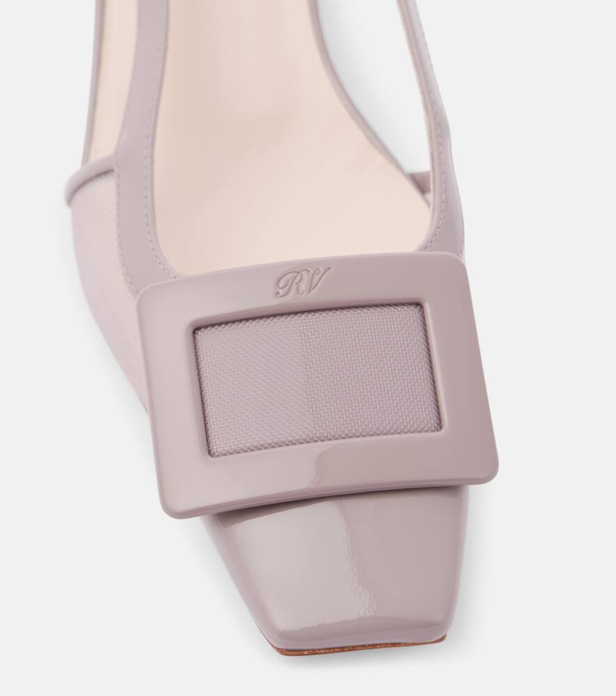 Roger Vivier Belle Vivier mesh and leather slingback pumps