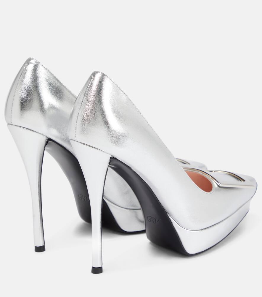 Roger Vivier Belle Vivier metallic leather platform pumps