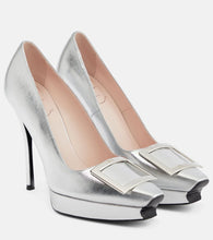 Roger Vivier Belle Vivier metallic leather platform pumps