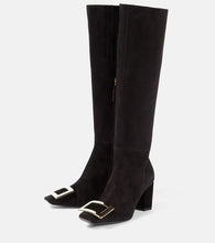 Roger Vivier Belle Vivier suede knee-high boots