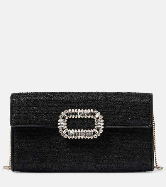 Roger Vivier Bouquet Mini tweed clutch. Shop Roger Vivier Clutches for women now.