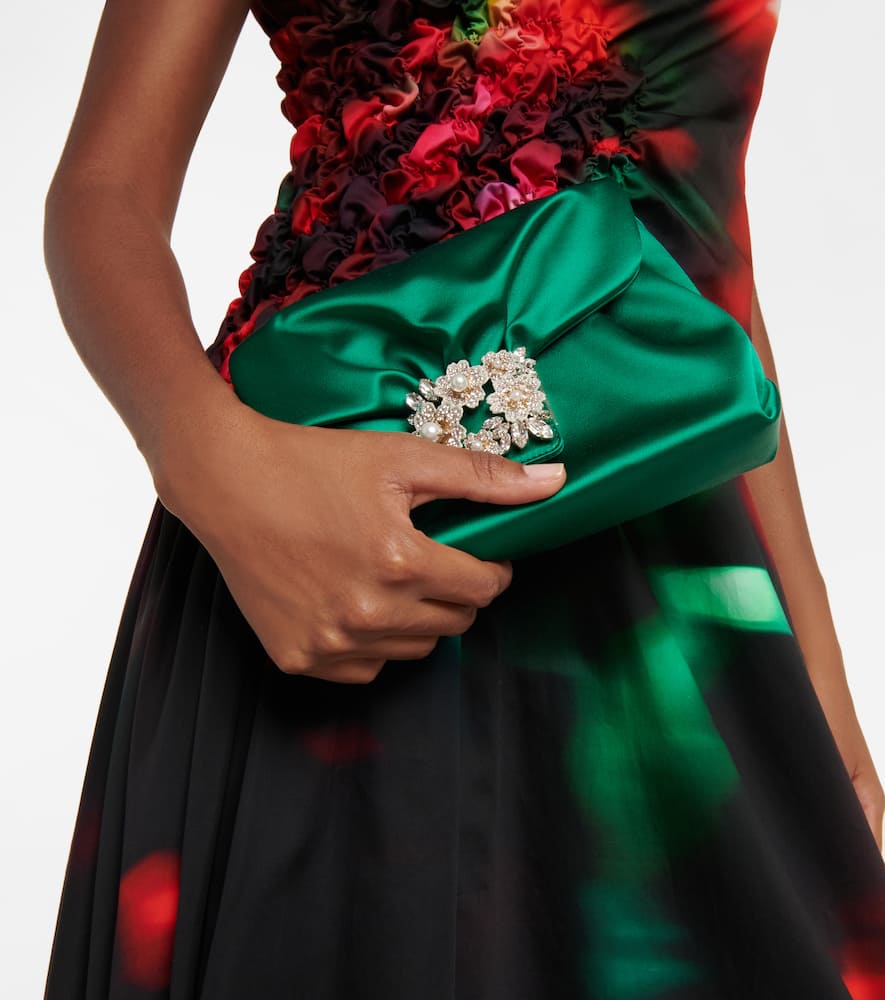 Roger Vivier Bouquet embellished satin shoulder bag