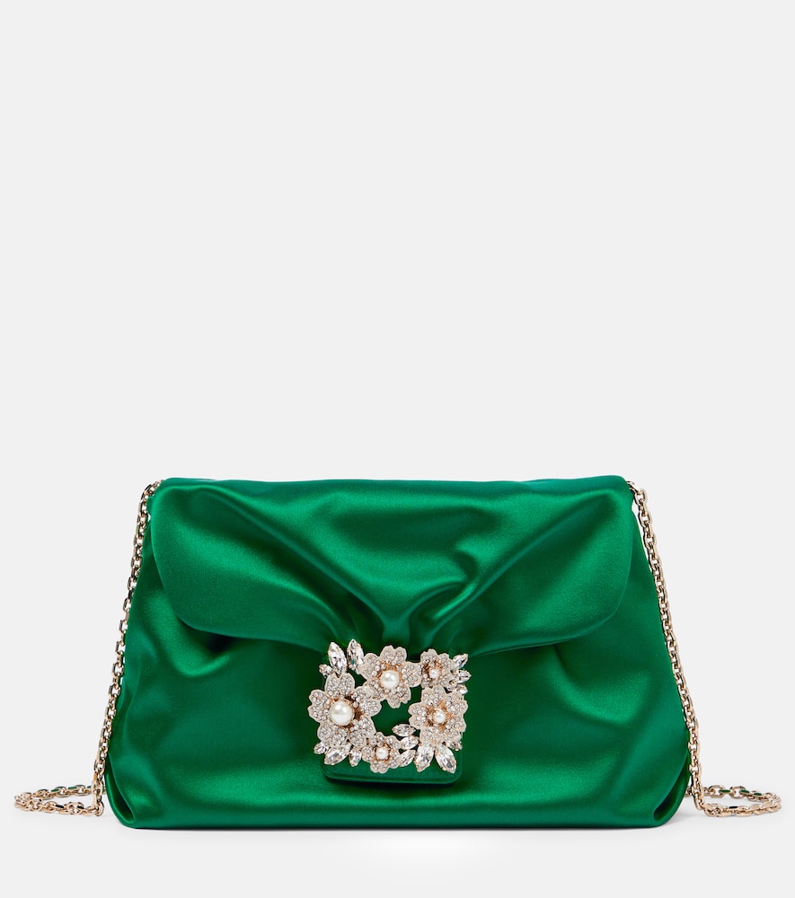 Roger Vivier Bouquet embellished satin shoulder bag