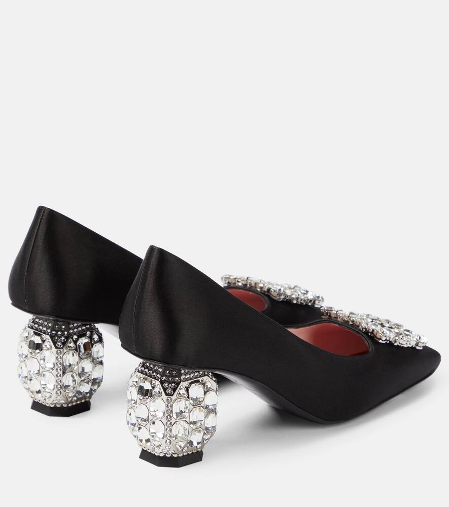 Roger Vivier Crystal-embellished satin pumps