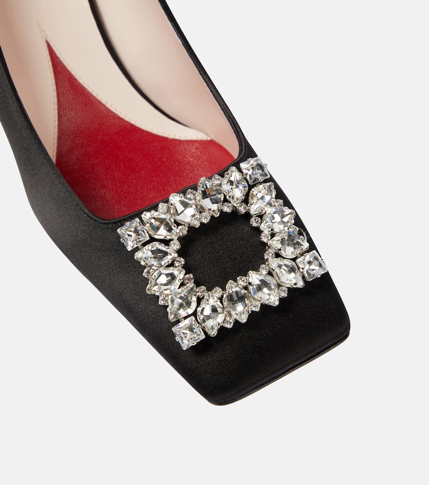 Roger Vivier Crystal-embellished satin pumps