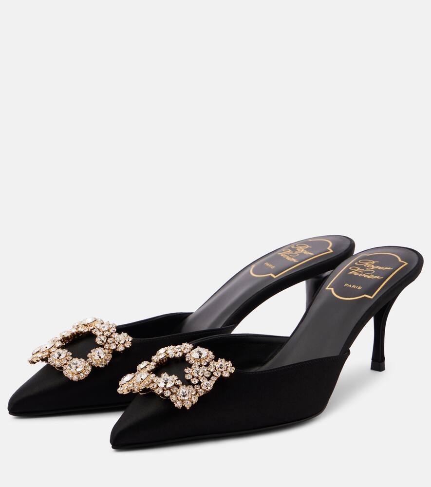 Roger Vivier Efflorescence 65 embellished satin mules