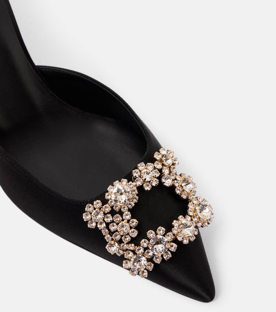 Roger Vivier Efflorescence 65 embellished satin mules