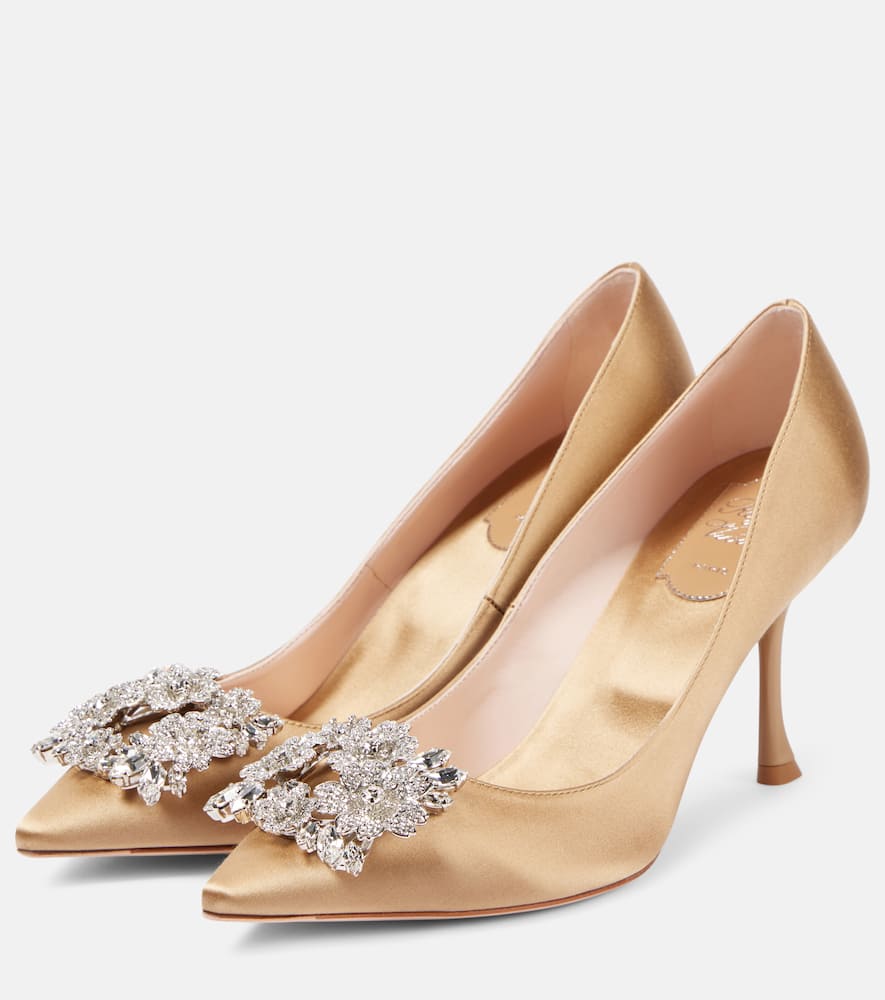 Roger Vivier Efflorescence 85 embellished satin pumps