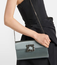 Roger Vivier Efflorescence embellished satin clutch
