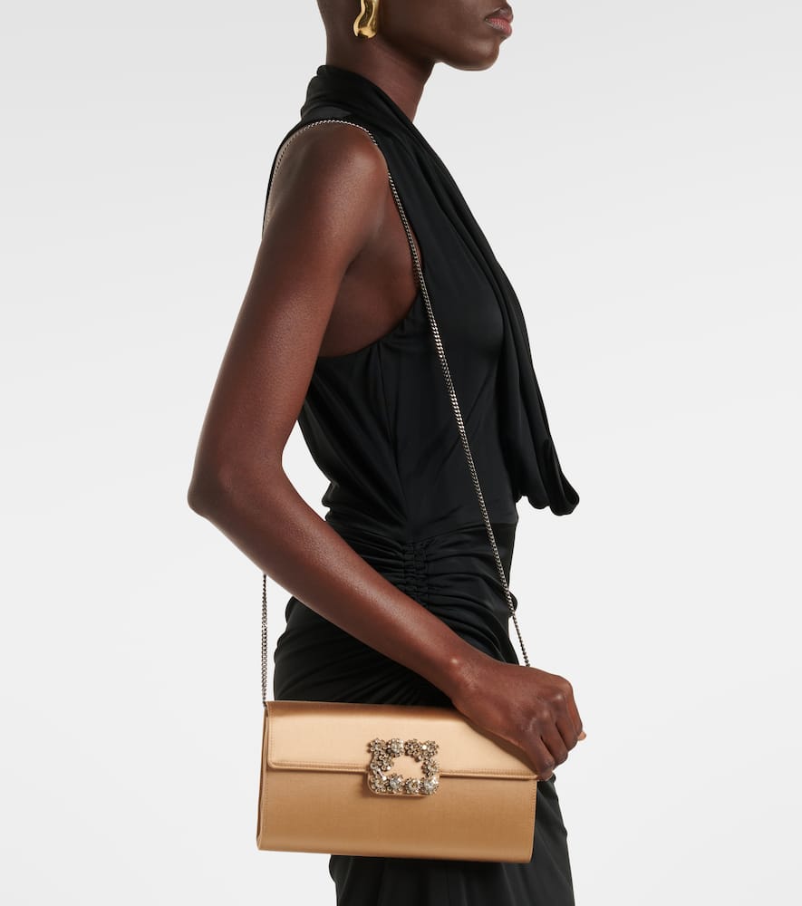 Roger Vivier Efflorescence embellished satin clutch