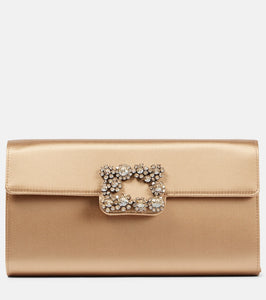Roger Vivier Efflorescence embellished satin clutch. Shop Roger Vivier Clutches for women now.