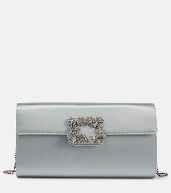 Roger Vivier Efflorescence embellished satin clutch. Shop Roger Vivier Clutches for women now.
