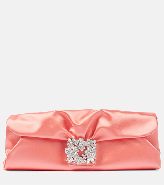 Roger Vivier Efflorescence embellished satin clutch. Shop Roger Vivier Clutches for women now.