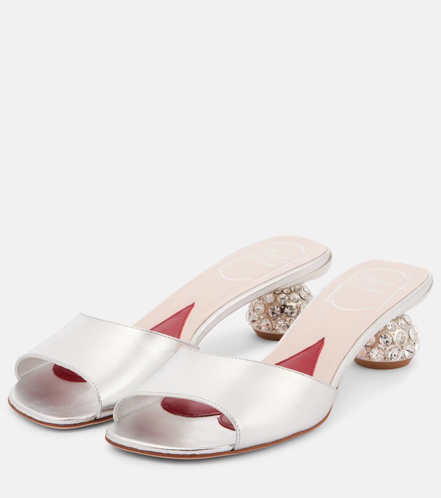 Roger Vivier Embellished leather mules