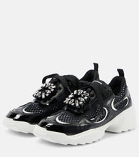 Roger Vivier Embellished leather-trimmed sneakers