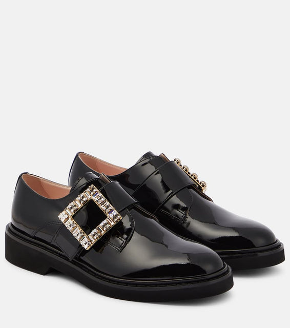 Roger Vivier Embellished patent leather loafers