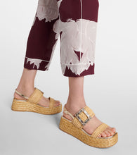 Roger Vivier Embellished raffia platform sandals