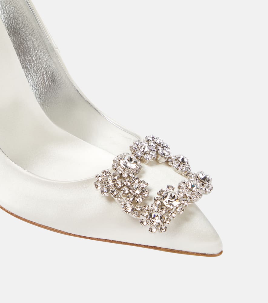 Roger Vivier Flower Strass 100 satin pumps