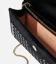 Roger Vivier Flower Strass embellished velvet clutch