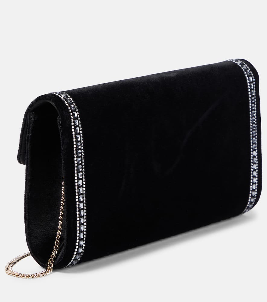 Roger Vivier Flower Strass embellished velvet clutch