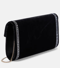 Roger Vivier Flower Strass embellished velvet clutch