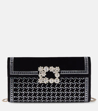 Roger Vivier Flower Strass embellished velvet clutch. Shop Roger Vivier Shoulder Bags for women now.