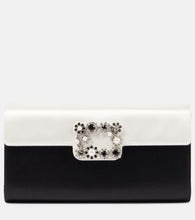 Roger Vivier Flower Strass satin clutch. Shop Roger Vivier Clutches for women now.