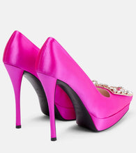 Roger Vivier Flower Strass satin platform pumps