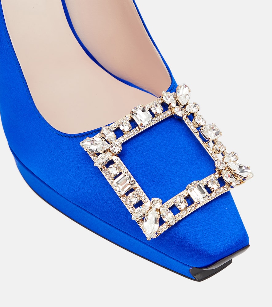 Roger Vivier Flower Strass satin platform pumps