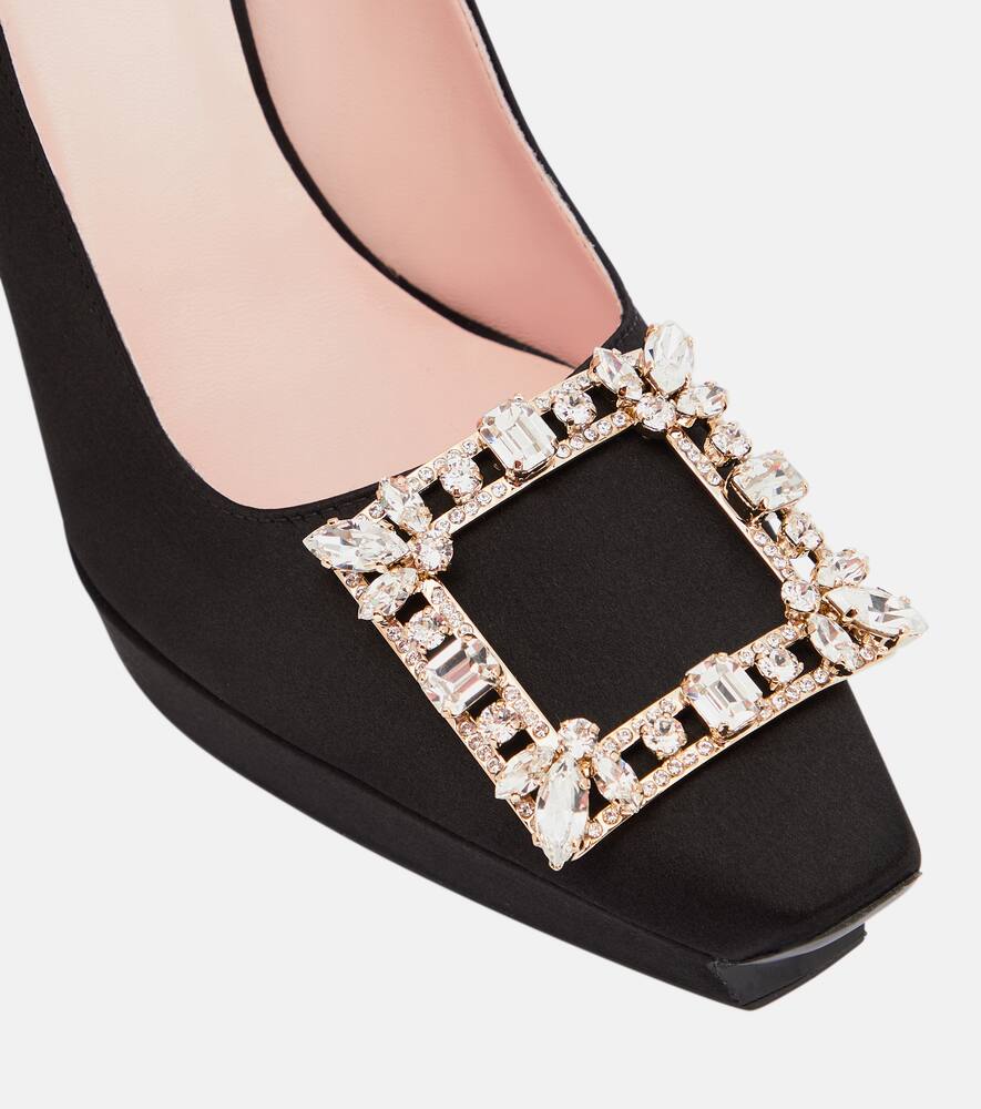 Roger Vivier Flower Strass satin platform pumps