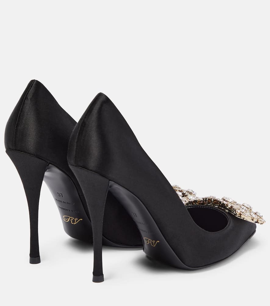 Roger Vivier Flower Strass satin pumps