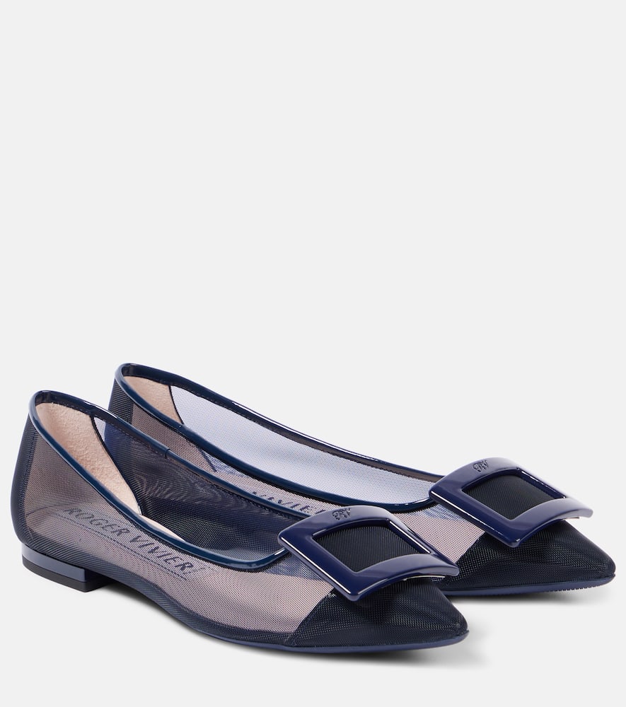 Roger Vivier Gommettine mesh ballet flats