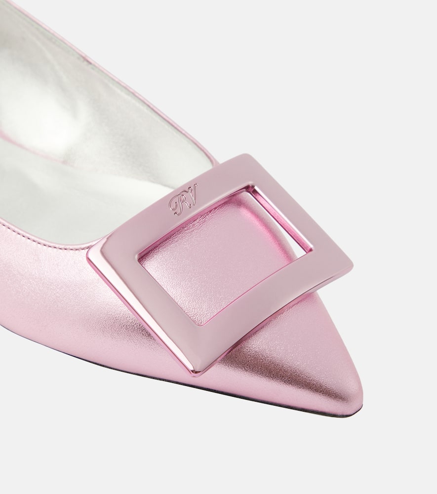 Roger Vivier Gommettine metallic leather ballet flats