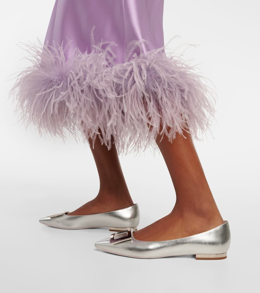 Roger Vivier Gommettine metallic leather ballet flats