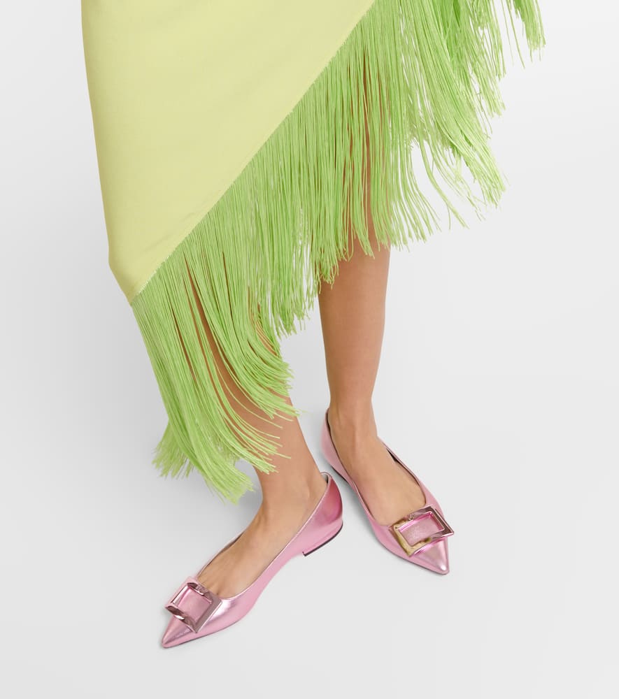 Roger Vivier Gommettine metallic leather ballet flats