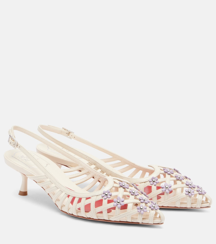 Roger Vivier I Love leather slingback pumps