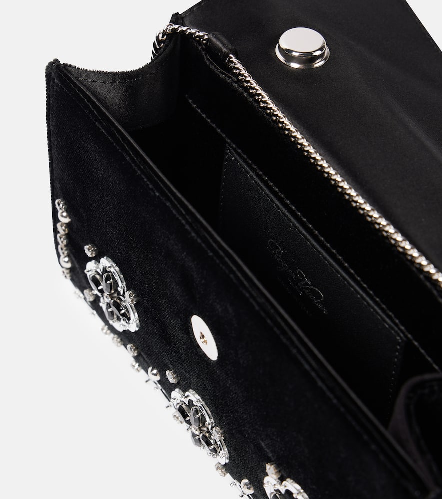 Roger Vivier Jewel Efflorescence embellished velvet tote bag