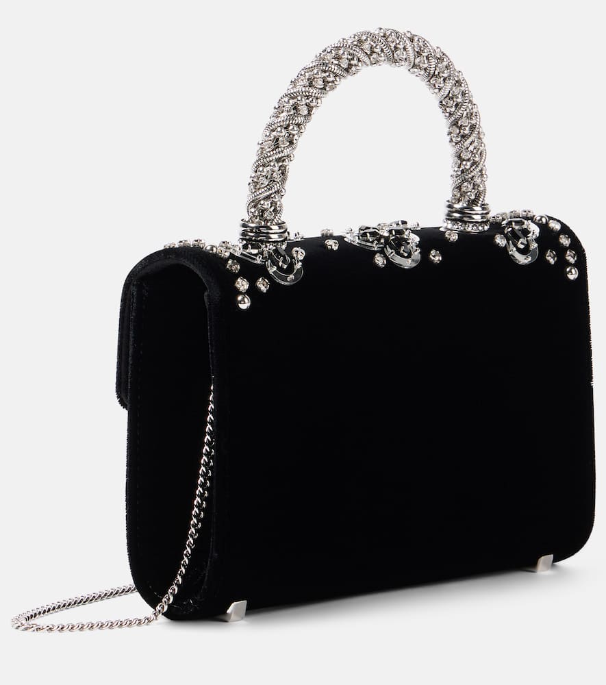 Roger Vivier Jewel Efflorescence embellished velvet tote bag
